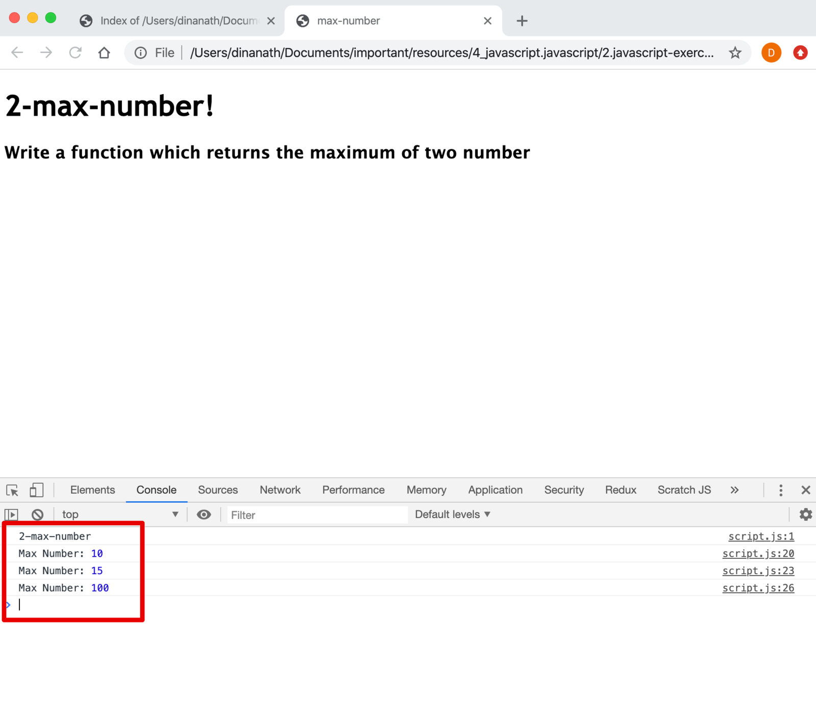 How to find max number in javascript