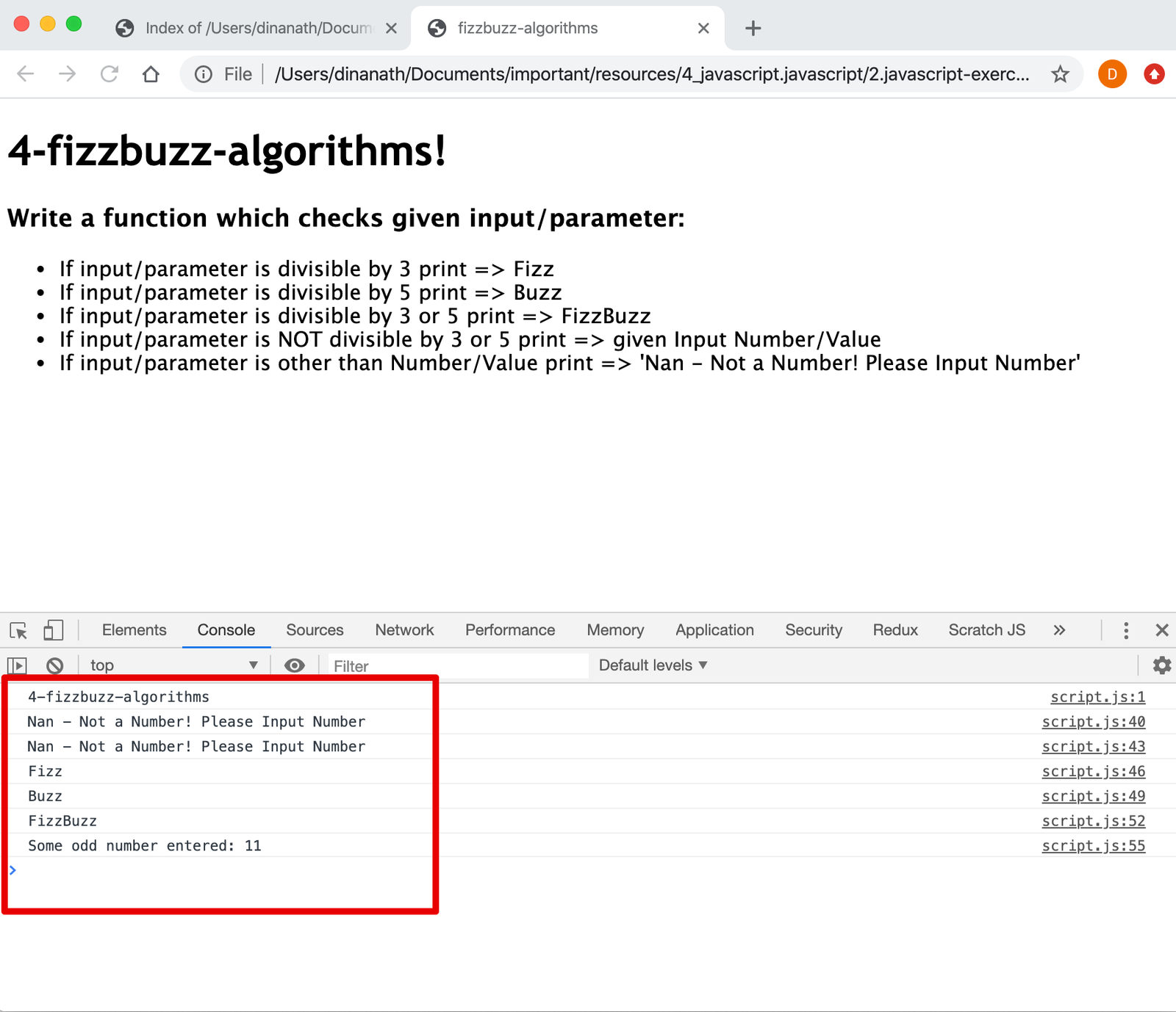 JavaScript FizzBuzz Algorithms Example