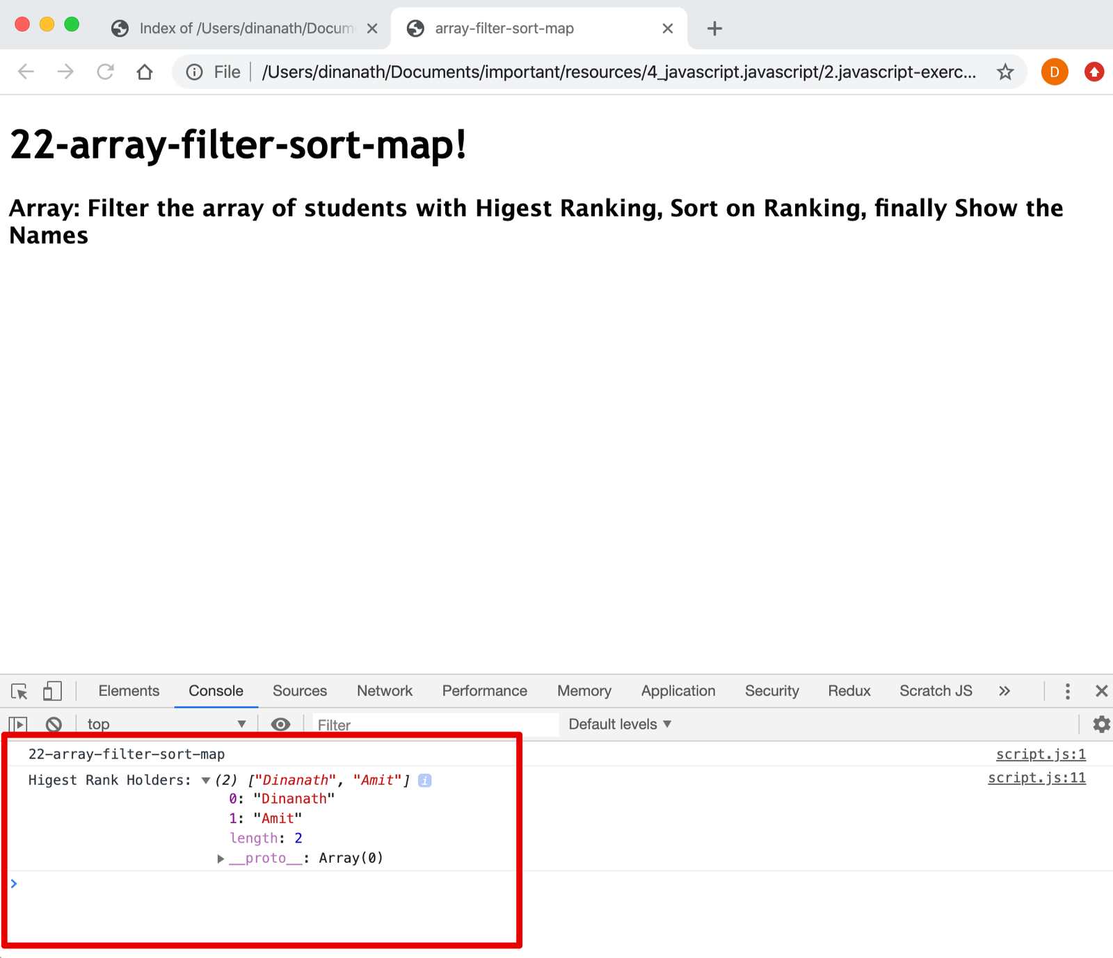 Javascript Array Filter Sort and Map Function